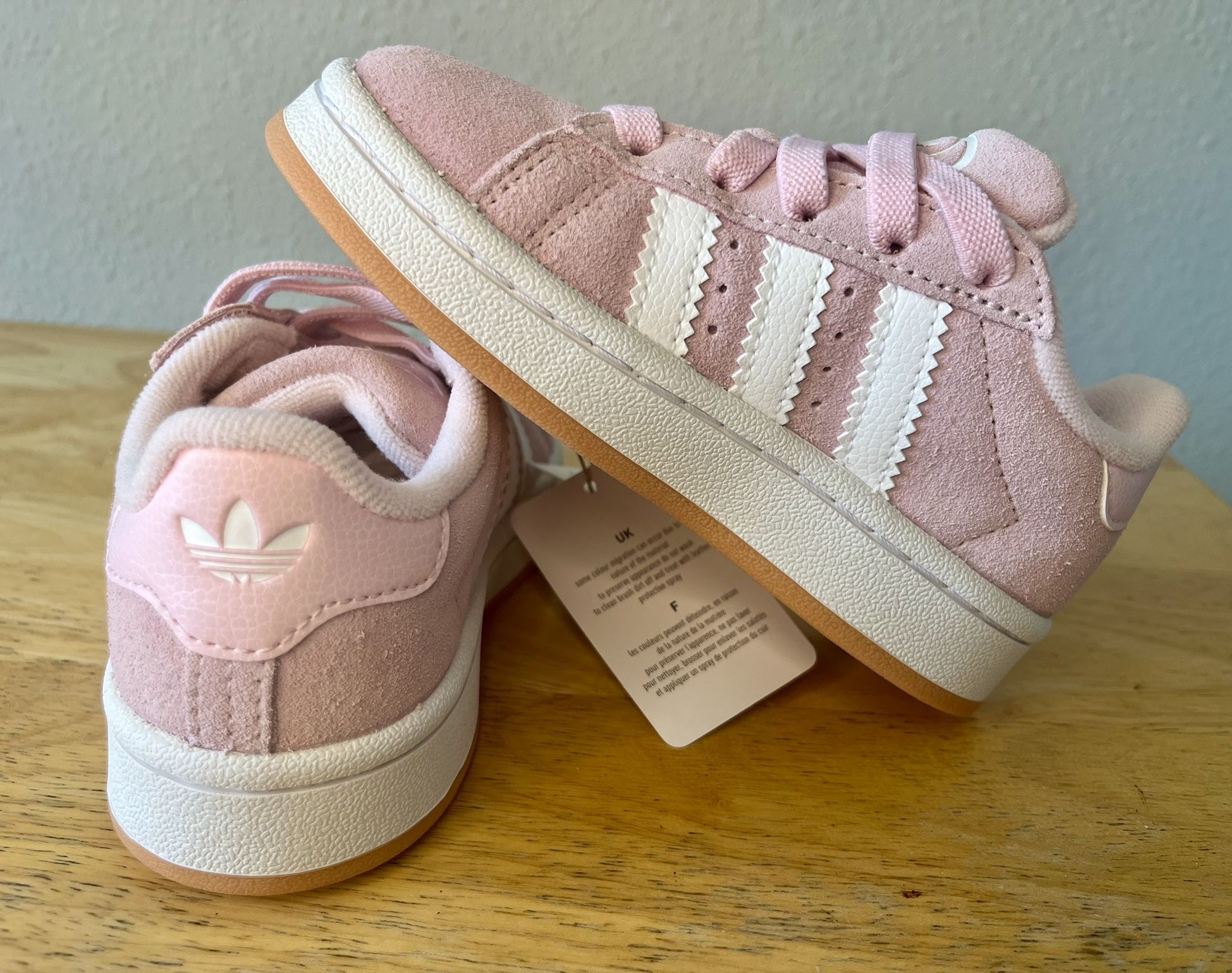Adidas Kids' Pink and White Sneakers | Size 9k Kids 
