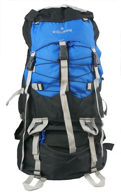 Camping Backpack Large Travel Daypack Mountain Hiking Bag with Free Rain Cover Royal Blue