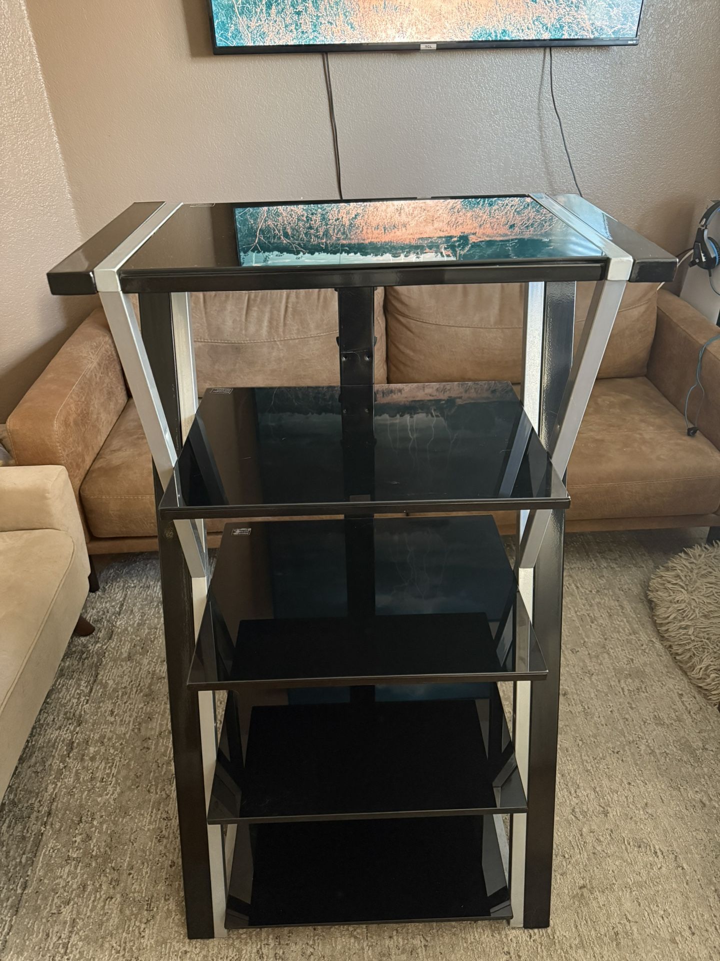 4ft Glass Shelf Unit