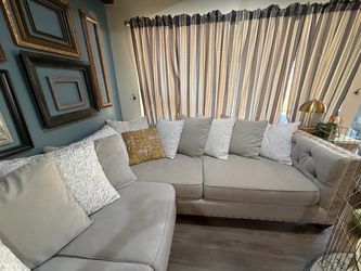 Gray Fabric Sectional Sofa Quality Durable Fabric