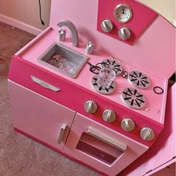 Cute Pink Retro Kids Kitchen Set $150  Firm 