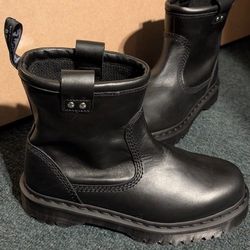 Dr. Martens Doc's DM's Doc Martens Anistone Lo Leather Biker Boots Black Unisex