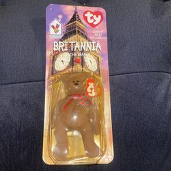 Vintage Beanie Baby BRITANNIA THE BEAR Great Britain McDonalds Special Edition