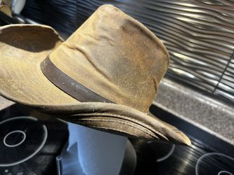 Leather/Oilcloth /Western Hat, GR888 Condition, Fit Size 6 3/4 To 7 1/4, $49