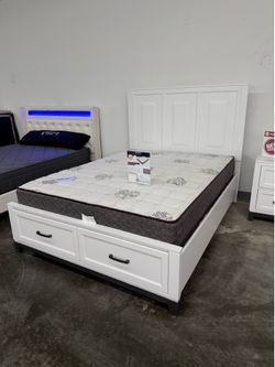 New queen bed frame with Matress