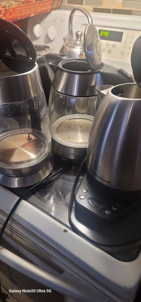 3 Electric Glass Kettles-[10 each
