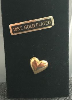 18k gold plated heart pin