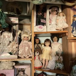 Vintage Porcelain And Plastic Dolls 