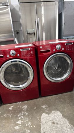 LG front low steam washer and gas dryer