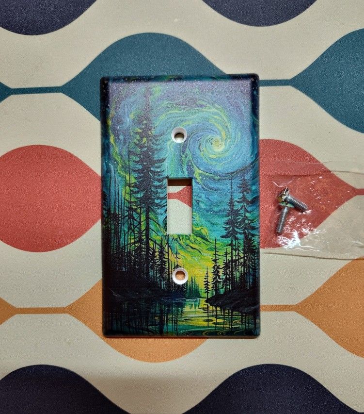 Nighttime Tree Design Light Switch Cover Plate For Home Decor