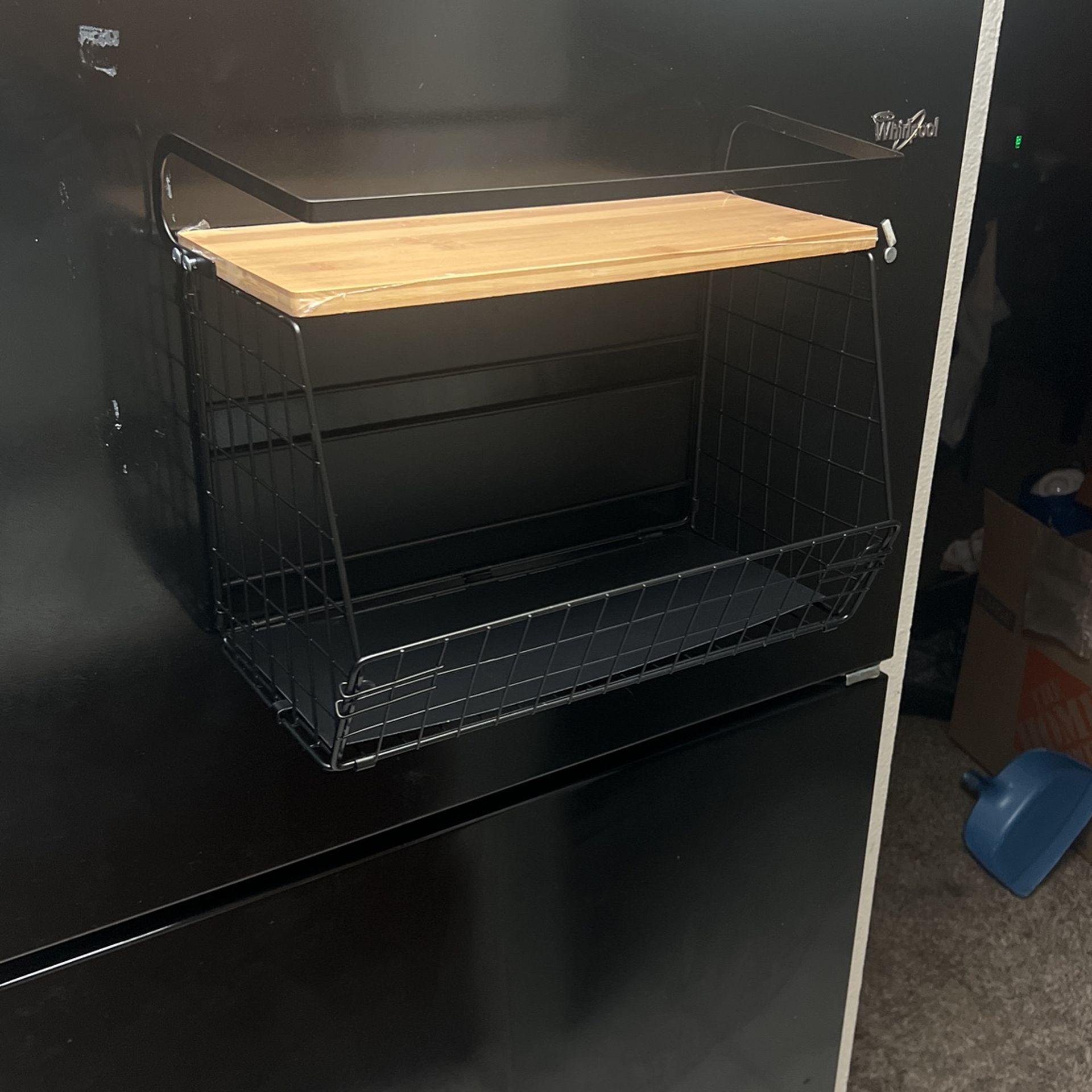 Magnetic Shelf For Fridge With Wood Lid, Fruit Potato And Onion Storage Bins, Pantry Organizers & Storage, Large Container Magnetic Spice Rack For Ref