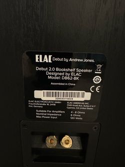 ELAC Debut 2.0 Bookshelf Speaker DB62-BK