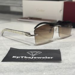 Cartier White Buffs Brown Tint Silver 