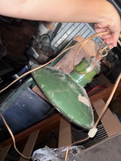 Vintage green hanging lamp