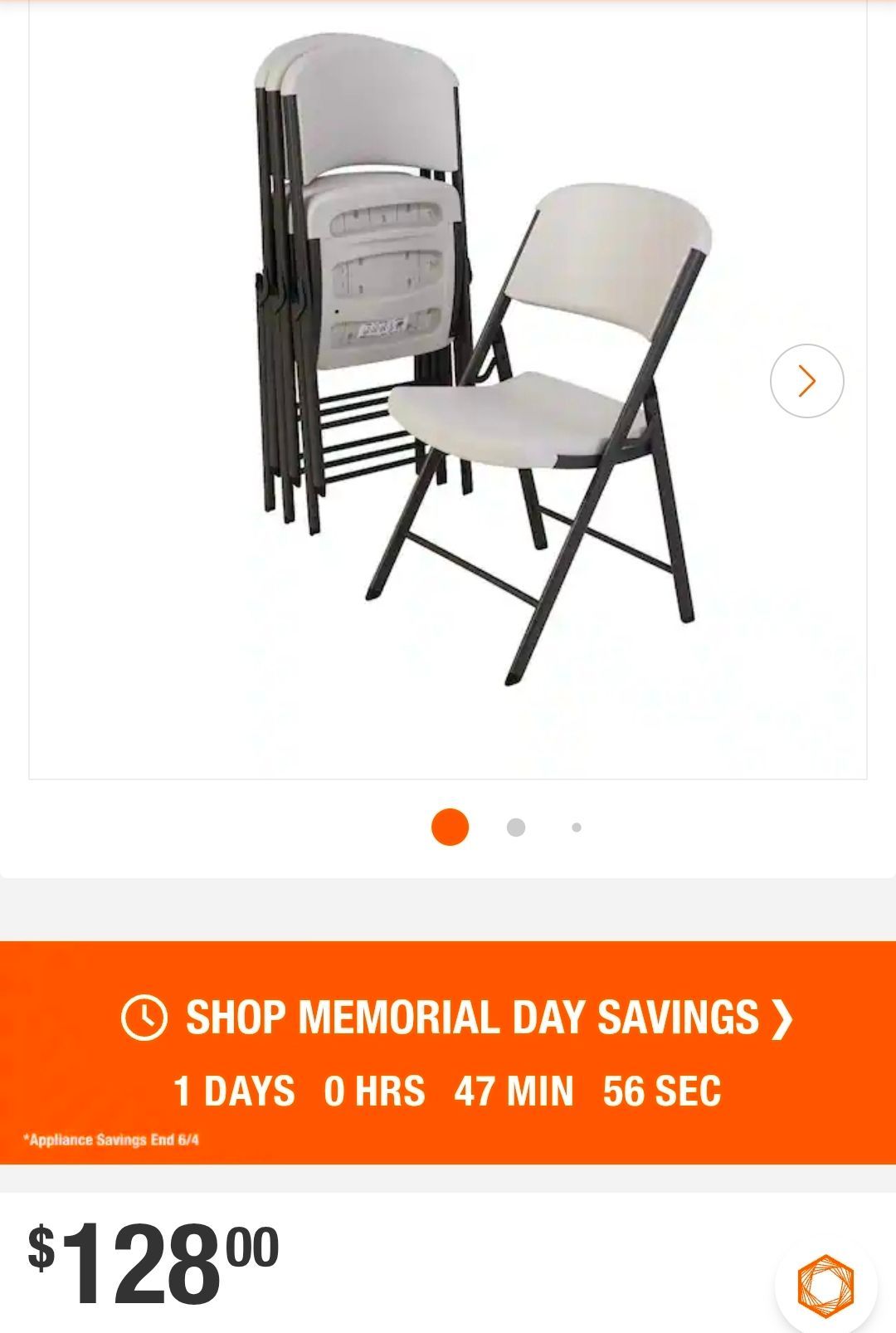 ✨️ Lifetime Almond Plastic Seat Outdoor Safe Plastic Folding Chair (Set of 4) #8031