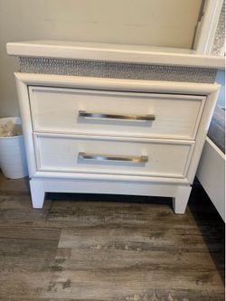 Queen bed frame and nightstand