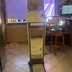 Vintage  Coin Operated Watling Scale Penny Fortune Teller Arcade Porcelain 