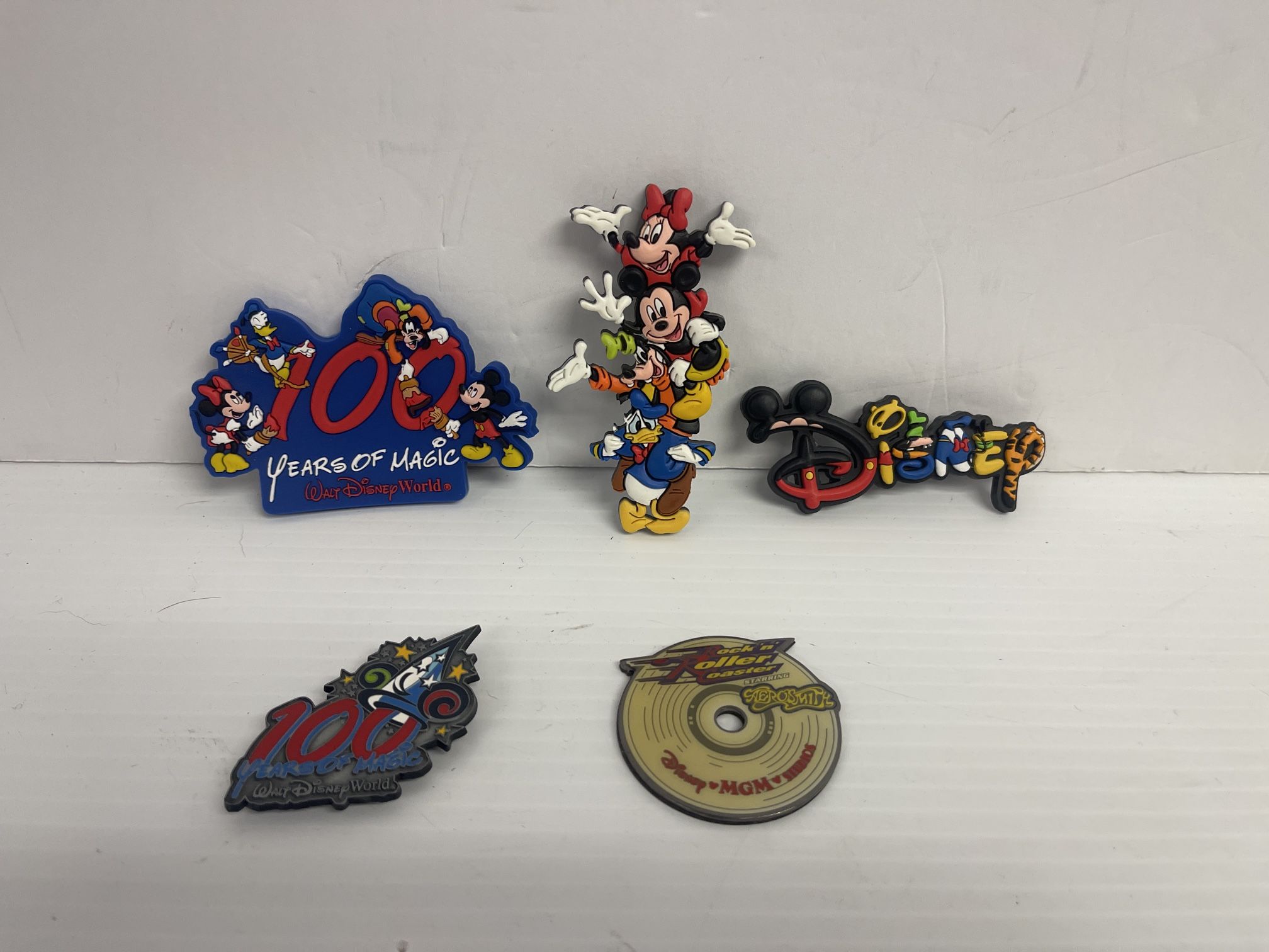 5 Disney refrigerator magnets Rock N Roller Coaster 100 years characters U1048