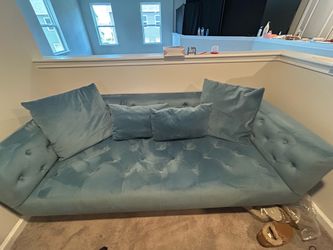 Custom Interior Define Ms. Chesterfield Sofa | French Blue Performance Velvet