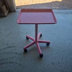 Pink Salon Tray Cart,Aluminum Instrument Tattoo Trolley Tray with Wheels  Height adjustable