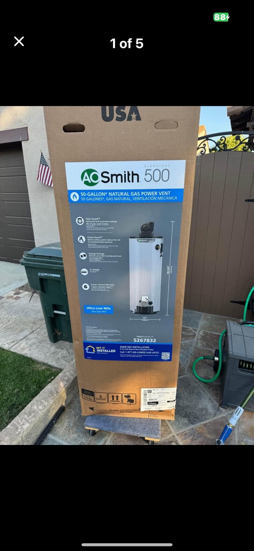NEW 50 gallon GAS WATER HEATER WITH A 3 YEAR EXTENDED WARRANTY FULLY TRANSFERABLE 10/5/24