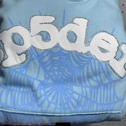 sky blue sp5der hoodie