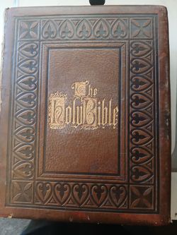 Antique Antique Leather-Bound Holy Bible (c. 1880s)
