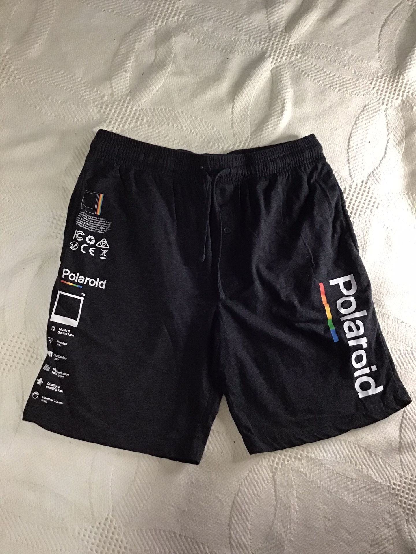POLAROID JAM MENS LOUNGE JOGGER SHORTS WITH POCKETS SIZE MEDIUM