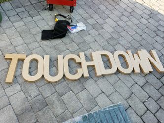 "Touchdown" study card board letters