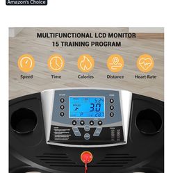 readmill with Auto Incline Foldable Treadmill 17 in Electric Treadmills 2.5 HP/8.5 MPH with 15 Training 