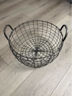 Dark Gray Metal Wire Basket
