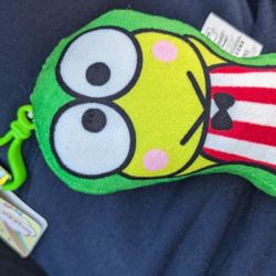 Sanrio Keroppi Hello Kitty Plush Backpack Clip Keychain Mini NWT 2023 New Green
