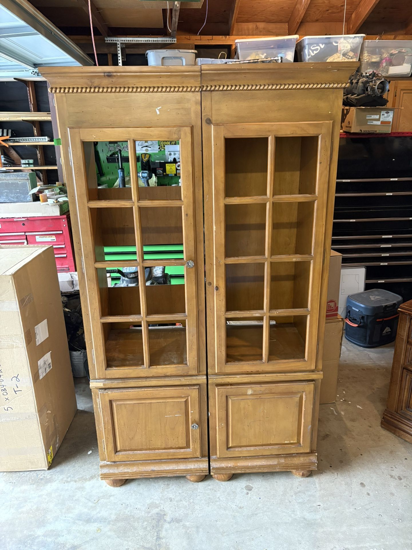 2 Piece Standing Wood Cabinet
