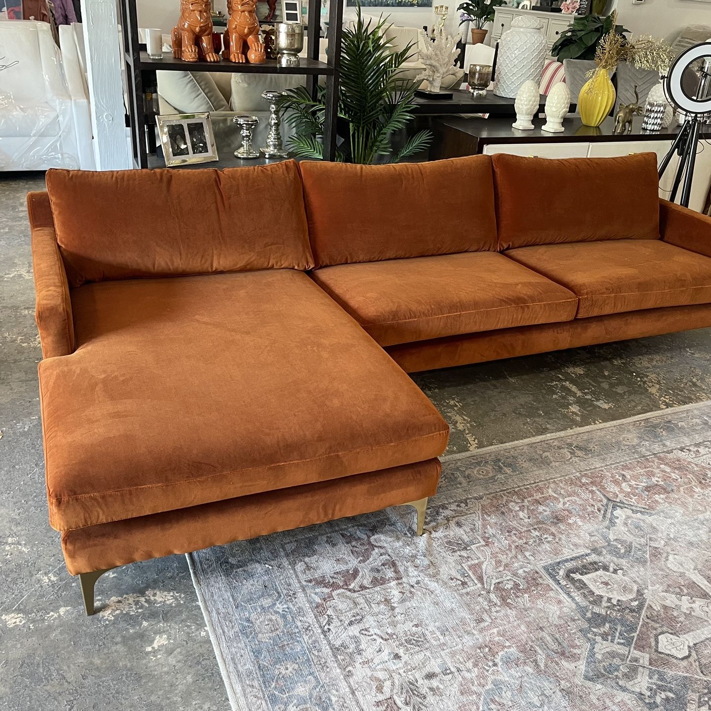 Modern Orange Sectional Sofa Delivery Available