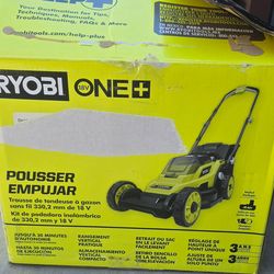 Ryobi 13" 18v Cordless lawn mower kit