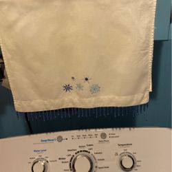 Hand Towel For Bathroom With Blue Beaded Fringe 