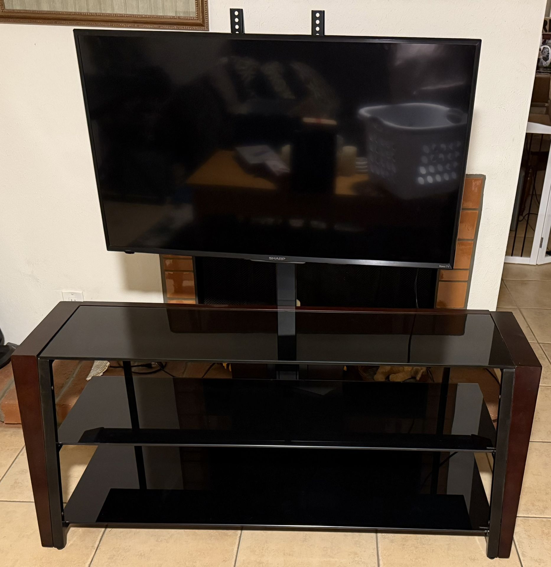 TV Stand / Console with 3 Glass Shelves