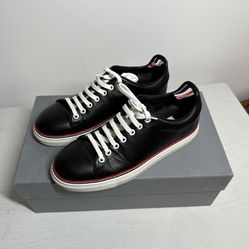 Thom Browne Men’s Calf Leather Sneakers Shoes Black 7 US/40 Eu Italy With Box 