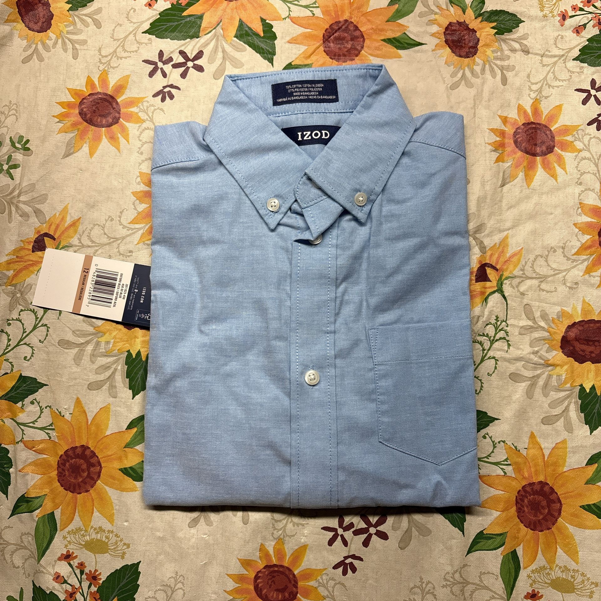 IZOD boys/girls Light blue Izod button-up shirt size 12 #duttondown #izod #boy/girl A390