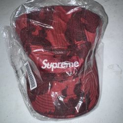 Supreme Flames Jacquard Denim Camp Cap