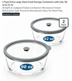 2-Pack Glass Food Storage Containers with Lids