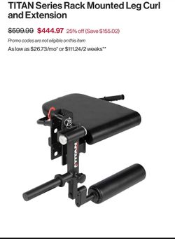 Titan series tack mounted leg curl and extension