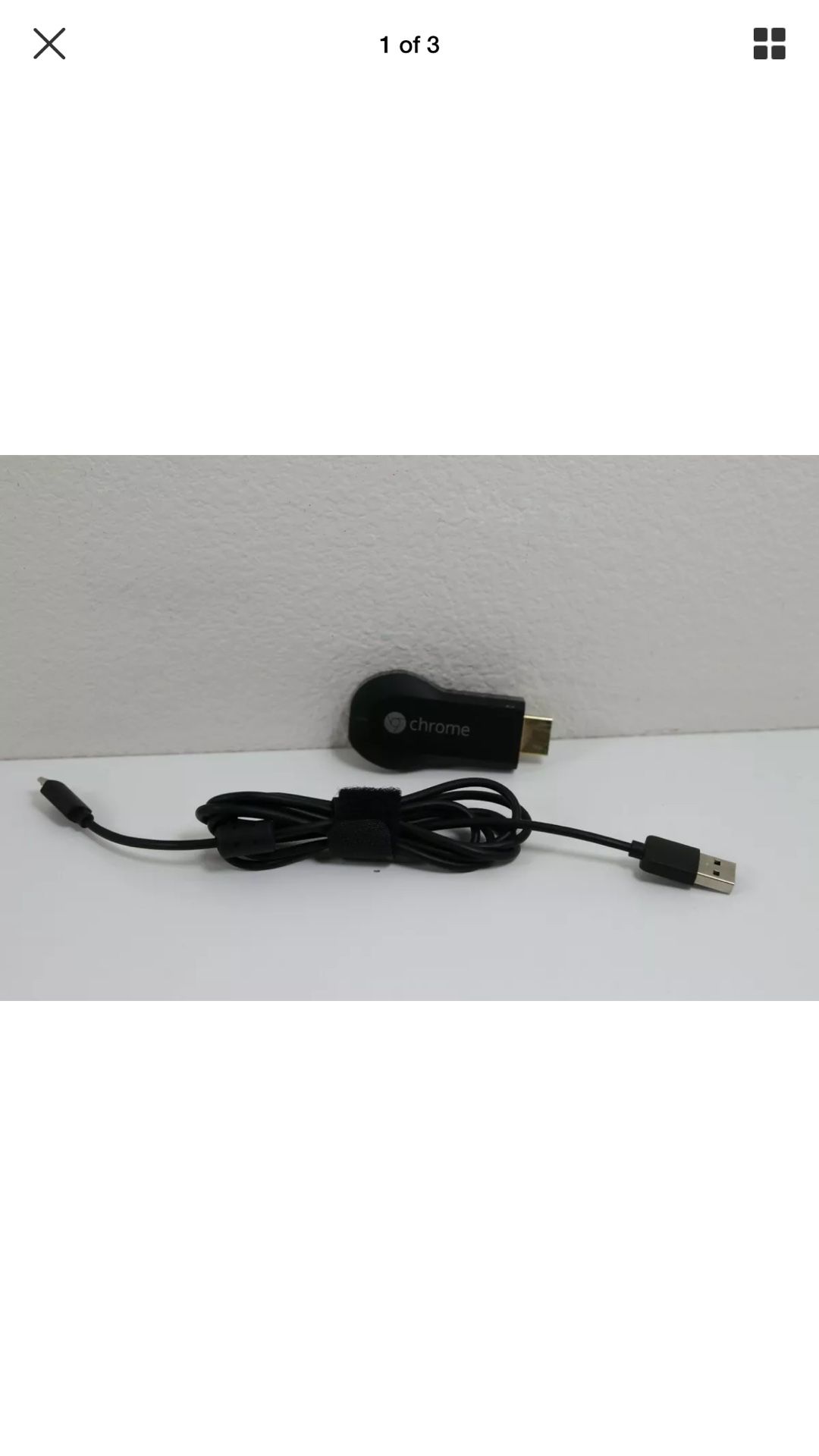 Google Chromecast (1st Generation) HDMI Media Streamer - Black (H2G2-42)