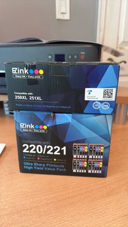 Ez ink cartridges comparable with 250XL/251XL and 220/221