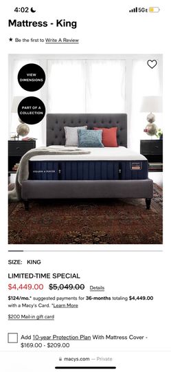 King Size Sterns  Casper  Puffy  Memory Foam  Pocket Coil  Mattress  