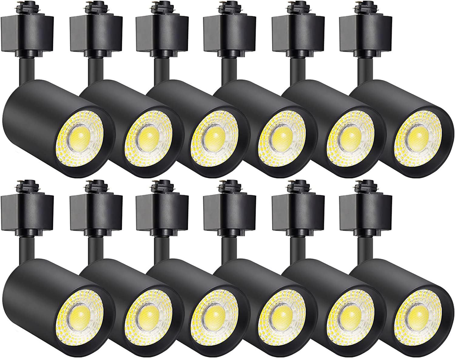 12Pack 10W Dimmable LED Track Lighting Heads H Type Replacement Fixtures Black Spotlight Ceiling