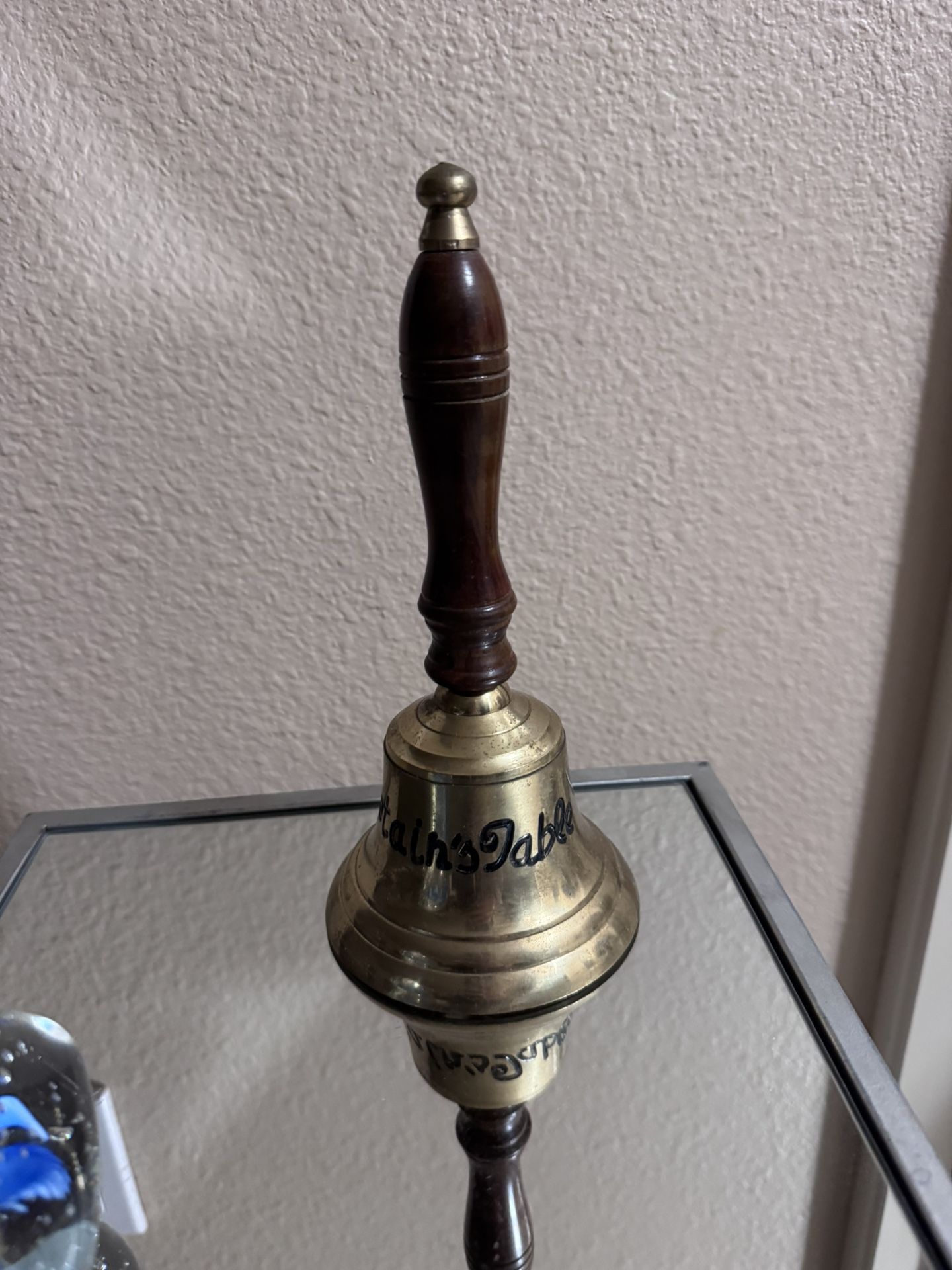 Vintage Brass “Captain’s Table” Bell – Wooden Handle