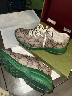 Authentic Gucci Sneakers – Size 14 – Monogram / Green Sole – With Box