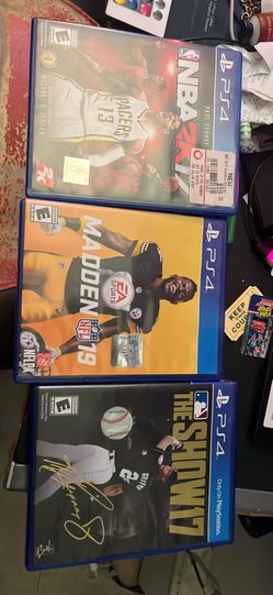 playstation 4 the show 2017, Madden 2019and NBA 2017 games