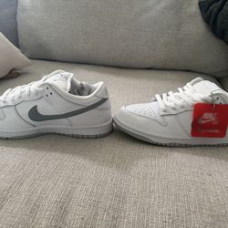 Nike x Supreme Dunk SB Low 94 White Metallic Silver Grey - Size 10 